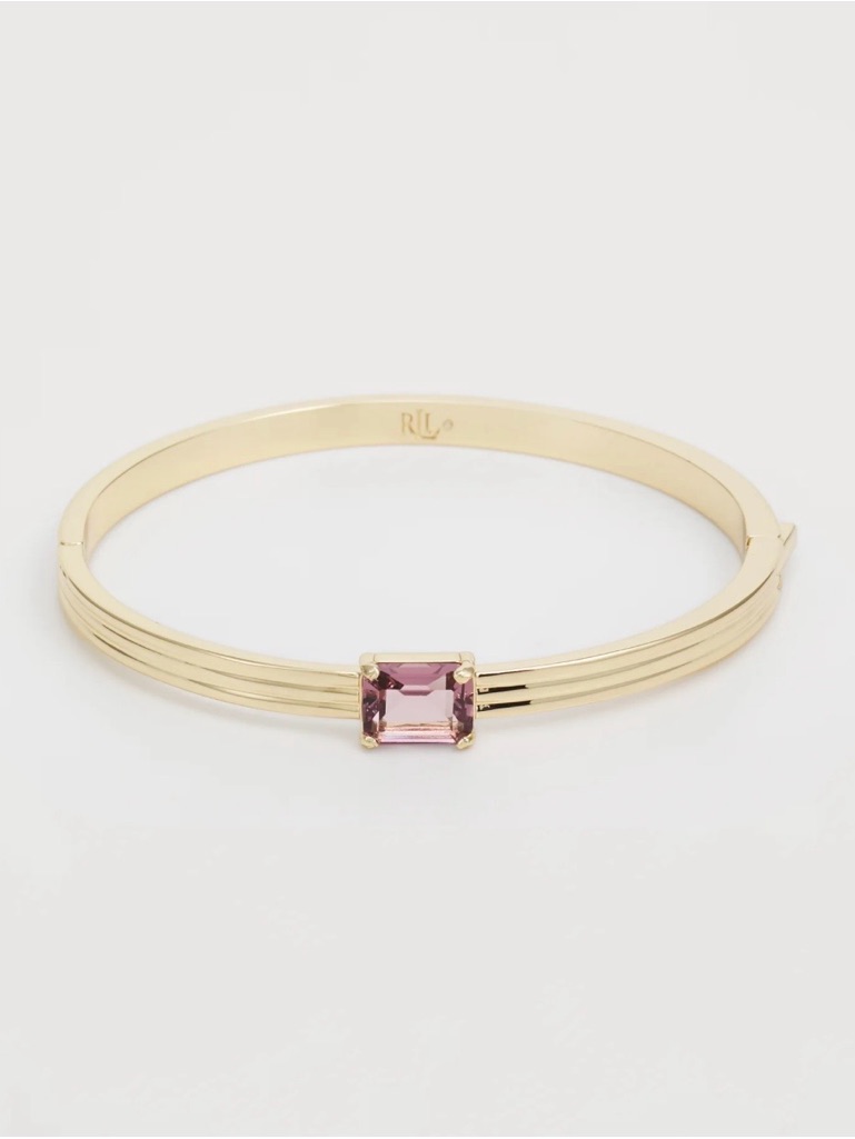 Lauren Ralph Lauren Gold Bangle With Pink Stone Bracelet 47$